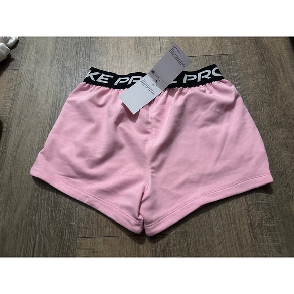 Girls Nike Pro Pink Athletic Shorts Dri FIT Logo Waistband Size Large - Picture 3 of 7